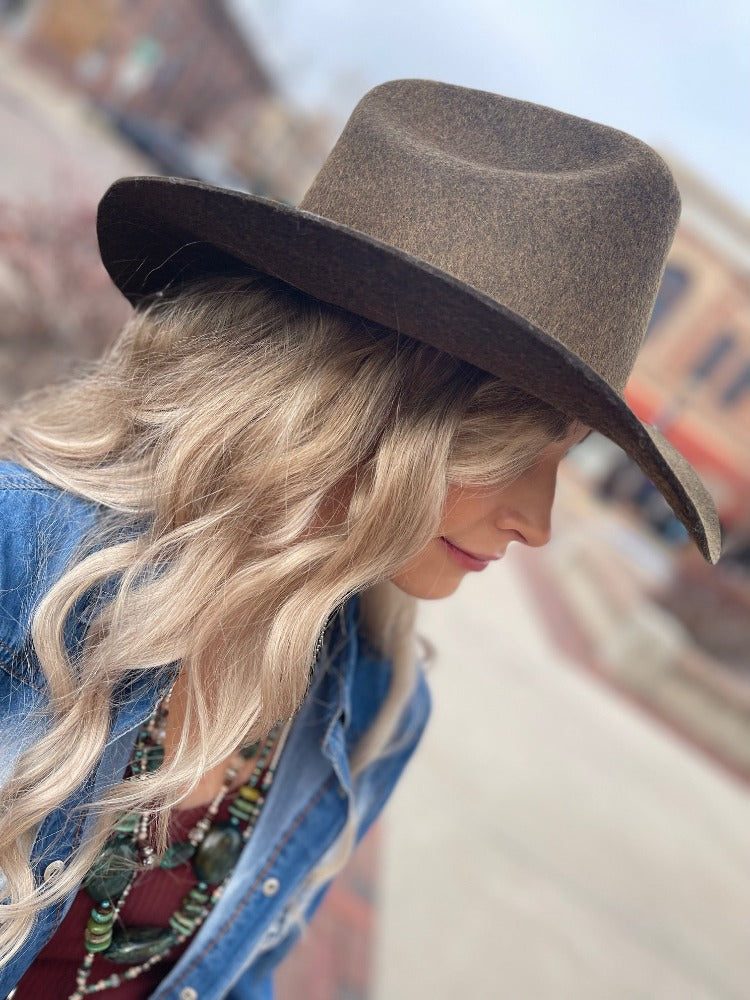Wallen Western-Style Hat - Dark Warm Olive Green – Tailored  display picture 2