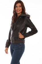 Load image into Gallery viewer, Tailored West Scully Black Leather Jacket with Hood L1046
