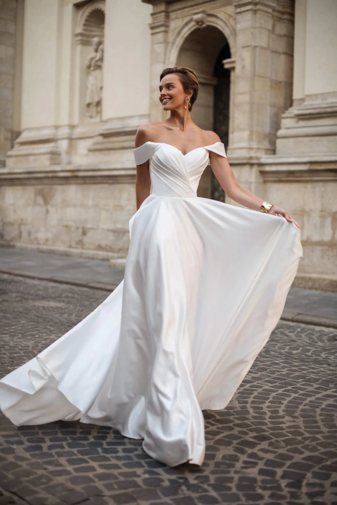 Lover Off White Satin Wedding Dress