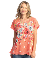Load image into Gallery viewer, Bossa Nova Short Sleeve Floral Top - Coral
