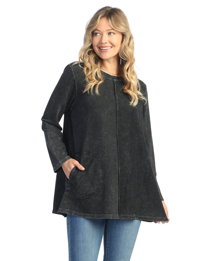 Mineral Washed French Terry Tunic Top