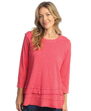 Load image into Gallery viewer, Mineral Wash Tunic Top with Contrasting Trim - Raspberry
