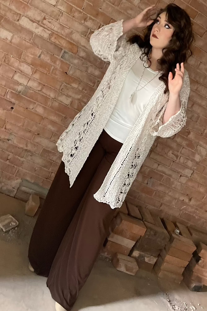 Tailored West Palazzo Pants Chocolate Brown