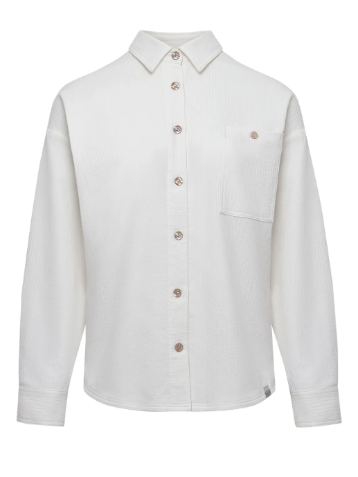 SPECTRE Organic Cotton Seersucker Shirt - Off White