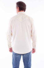 Load image into Gallery viewer, Men's Western Shirt with Vine Embroidery - Ivory
