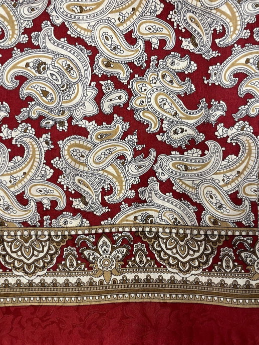 Cherry and Honey Paisley Jacquard Silk Wild Rag Scarf