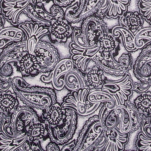 Silver and Smoke Paisley Jacquard Silk Wild Rag Scarf 34-inch