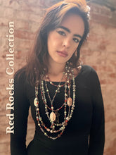 Load image into Gallery viewer, Made by Tailored West Jewelry Red Rocks Collection Necklaces Handmade Made in America USA Coral, fire agate, green aventurine beads
