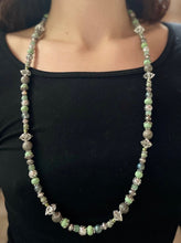 Load image into Gallery viewer, Made by Tailored West Jewelry Red Rocks Collection Necklaces Handmade Made in America USA green aventurine beads Red Rocks long beaded statement necklace
