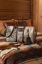 Load image into Gallery viewer, Hair on Cowhide Duffle Bag - Brown and Tan
