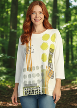 Load image into Gallery viewer, 3/4 Sleeve Tunic Top - Abstract Cream Gallery
