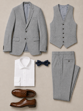Load image into Gallery viewer, *CUSTOM* Allure Men Super 130's Ultra Slim Clayton Suit - Heather Grey
