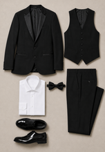 Load image into Gallery viewer, *CUSTOM* Super 120's Jackson James Slim Fit Tuxedo Coat - Black
