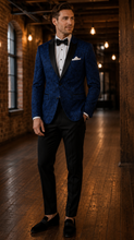 Load image into Gallery viewer, *CUSTOM* Granite Aries Paisley Slim Fit Tuxedo - Cobalt
