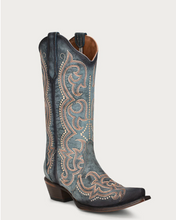 Load image into Gallery viewer, Blue Jean Embroidery Cowboy Boot
