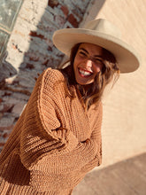 Load image into Gallery viewer, Tailored West Tan Tied Up Wide Brim Hat 
