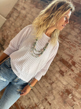 Load image into Gallery viewer, West Dolman Top - White Honeycomb Knit
