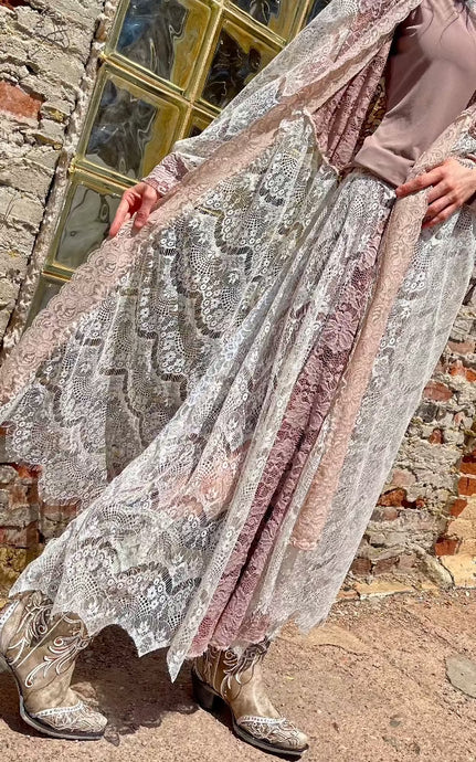 Tailored West Soft Carmel and Cream West Lace Skirt