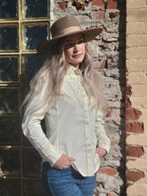 Load image into Gallery viewer, Scully Western Button Down Top - Ivory Floral Tooled

