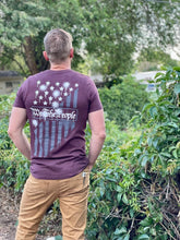 Load image into Gallery viewer, Howitzer We the People Men&#39;s Short Sleeve Tee Wine Heather back view
