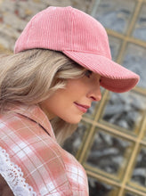 Load image into Gallery viewer, Tailored West Women&#39;s Corduroy Baseball Cap Pink Soda
