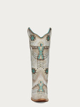 Load image into Gallery viewer, Eagle White - Turquoise Embroidered Boot
