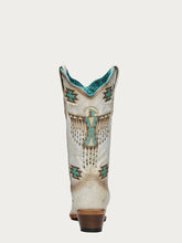 Load image into Gallery viewer, Eagle White - Turquoise Embroidered Boot
