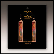 Load image into Gallery viewer, Orange Nature Abstract Copper Showcase Rectangle Earrings
