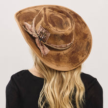 Load image into Gallery viewer, Rustic Cowgirl Feather and Band Fedora Hat
