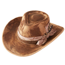 Load image into Gallery viewer, Rustic Cowgirl Feather and Band Fedora Hat
