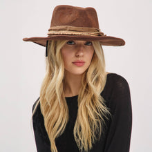 Load image into Gallery viewer, Distressed Fabric Band Rustic Cowgirl Fedora Hat
