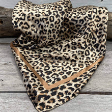 Load image into Gallery viewer, Tan Leopard Wild Rag - Western Scarf
