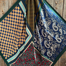 Load image into Gallery viewer, Green and Blue Multi Patterned Wild Rag - Western Scarf
