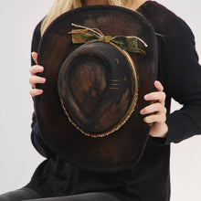 Load image into Gallery viewer, Distressed Fabric Band Rustic Cowgirl Fedora Hat
