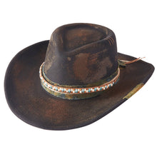 Load image into Gallery viewer, Distressed Fabric Band Rustic Cowgirl Fedora Hat
