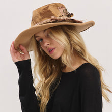 Load image into Gallery viewer, Rustic Cowgirl Feather and Band Fedora Hat
