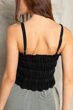 Load image into Gallery viewer, Ribbed Knit Crop Top - Black
