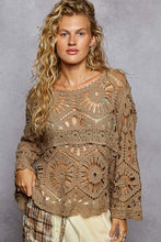 Load image into Gallery viewer, Crochet Scoop-Neck Three-Quarter Sleeve Top - Olive
