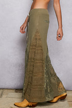 Load image into Gallery viewer, Wide Leg Pants with Lace and Satin Details - Olive
