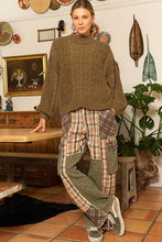 Load image into Gallery viewer, Relaxed Fit Chenille Pullover Sweater - Dusky Olive
