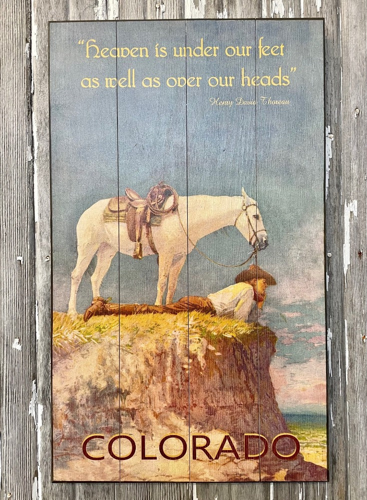 Cowboy & Horse Colorado Wall Decor
