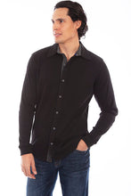 Load image into Gallery viewer, Men&#39;s Button Front Thermal Knit Shirt - Black
