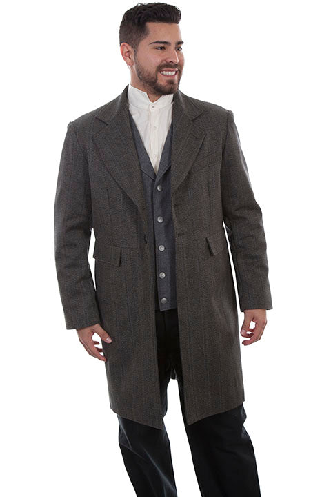 Scully Black Tonal Stripe Frock Coat Scully Black Tonal Stripe Frock Coat