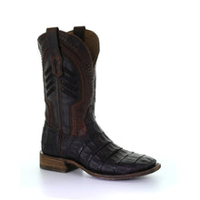 Load image into Gallery viewer, Men&#39;s Oil Brown Caiman Western Boots with Square Toe
