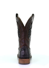Load image into Gallery viewer, Men&#39;s Oil Brown Caiman Western Boots with Square Toe
