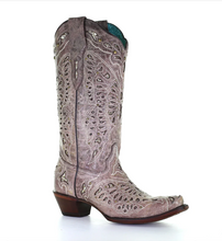 Load image into Gallery viewer, Corral Light Brown Glitter Butterfly Snip Toe Boots A4088
