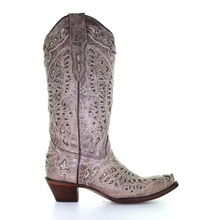 Load image into Gallery viewer, Corral Light Brown Glitter Butterfly Snip Toe Boots A4088

