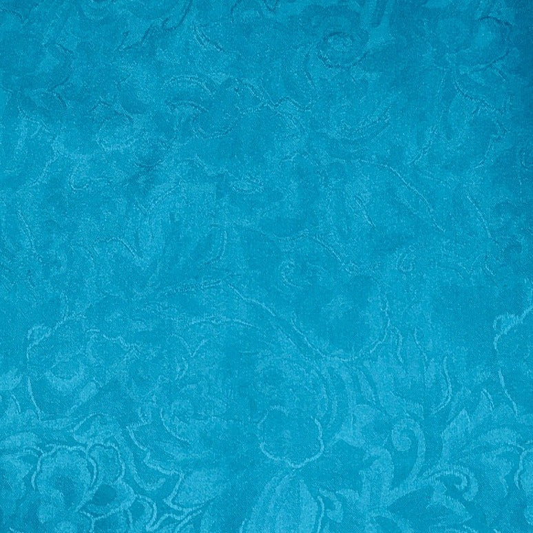 Aqua Jacquard Silk Wild Rag Scarf 34-inch