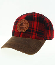 Load image into Gallery viewer, Buffalo Plaid Vintage Wool Flannel Cap - Red and Black
