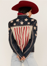 Load image into Gallery viewer, Star Spangled Freedom Leather Moto Jacket
